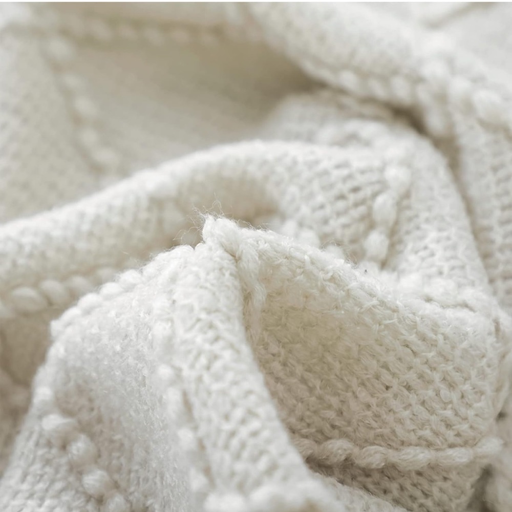 Throw Blanket Knitted Throw Textured Solid Sofa Couch Cover Decorative Knitted - Picture 6 of 6